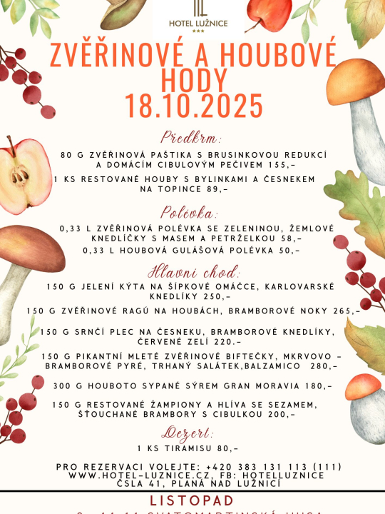 HOUBOVÉ A ZVĚŘINOVÉ HODY